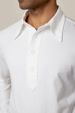 Load image into Gallery viewer, Close up of the N.E. Blake & Co. Peter May Cricket Shirt